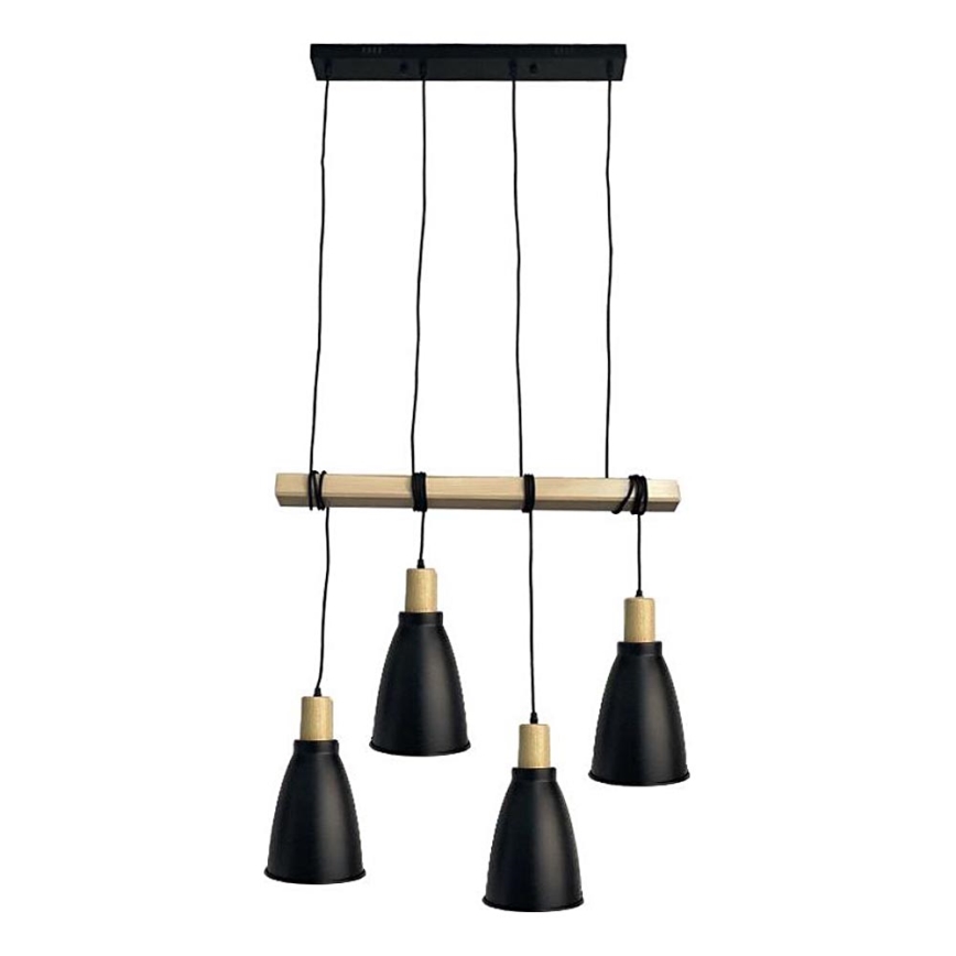 Suspension filaire 4xE27/60W/230V noir