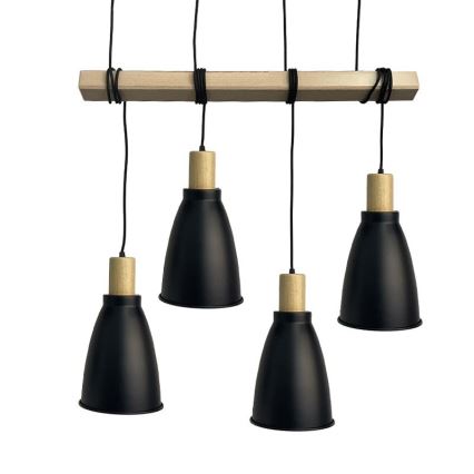 Suspension filaire 4xE27/60W/230V noir