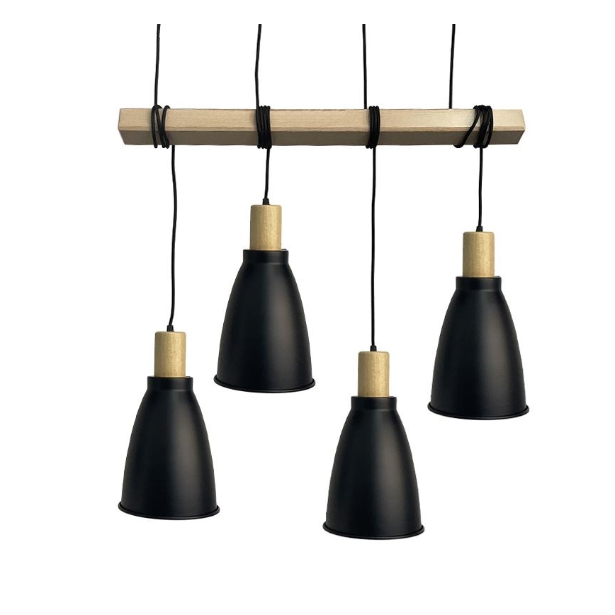 Suspension filaire 4xE27/60W/230V noir