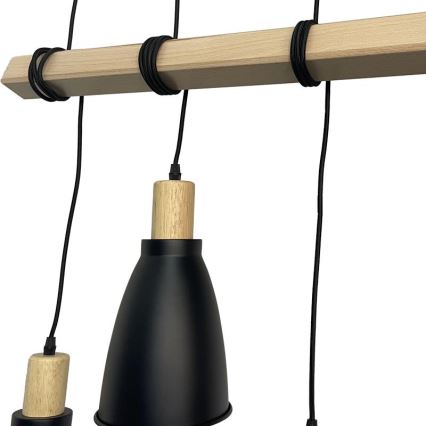 Suspension filaire 4xE27/60W/230V noir