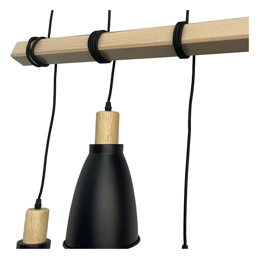 Suspension filaire 4xE27/60W/230V noir
