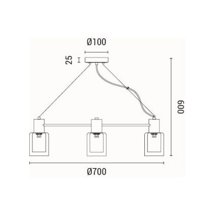 Suspension filaire 6xE14/15W/230V