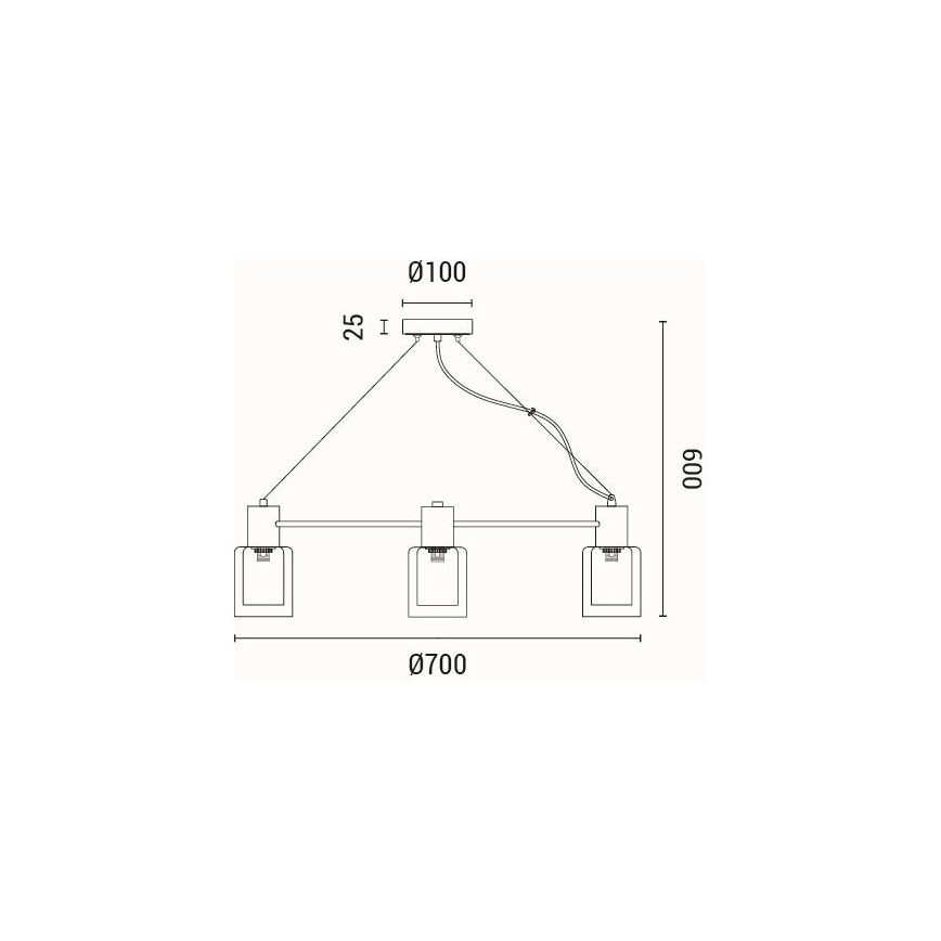 Suspension filaire 6xE14/15W/230V