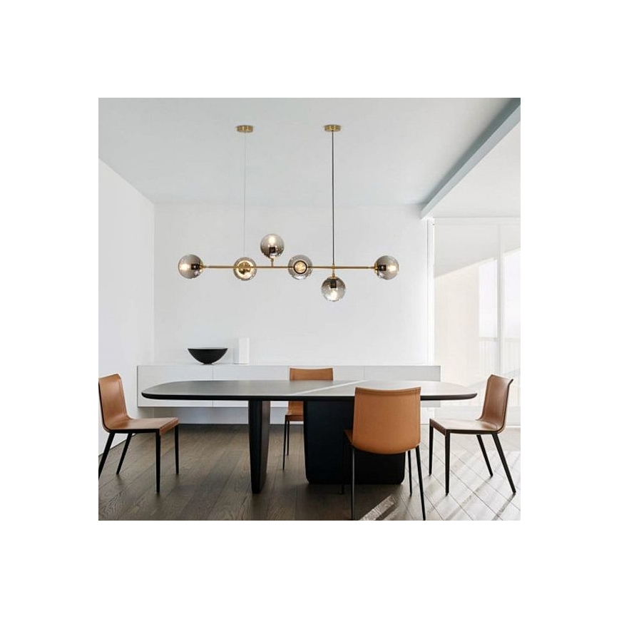 Suspension filaire 6xE27/10W/230V doré