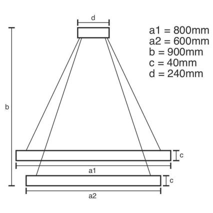 Suspension filaire à intensité variable LED/100W/230V 3000-6500K + télécommande