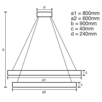 Suspension filaire à intensité variable LED/100W/230V 3000-6500K + télécommande