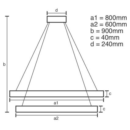 Suspension filaire à intensité variable LED/100W/230V 3000-6500K + télécommande