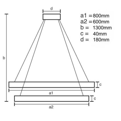 Suspension filaire à intensité variable LED/100W/230V 3000-6500K + télécommande