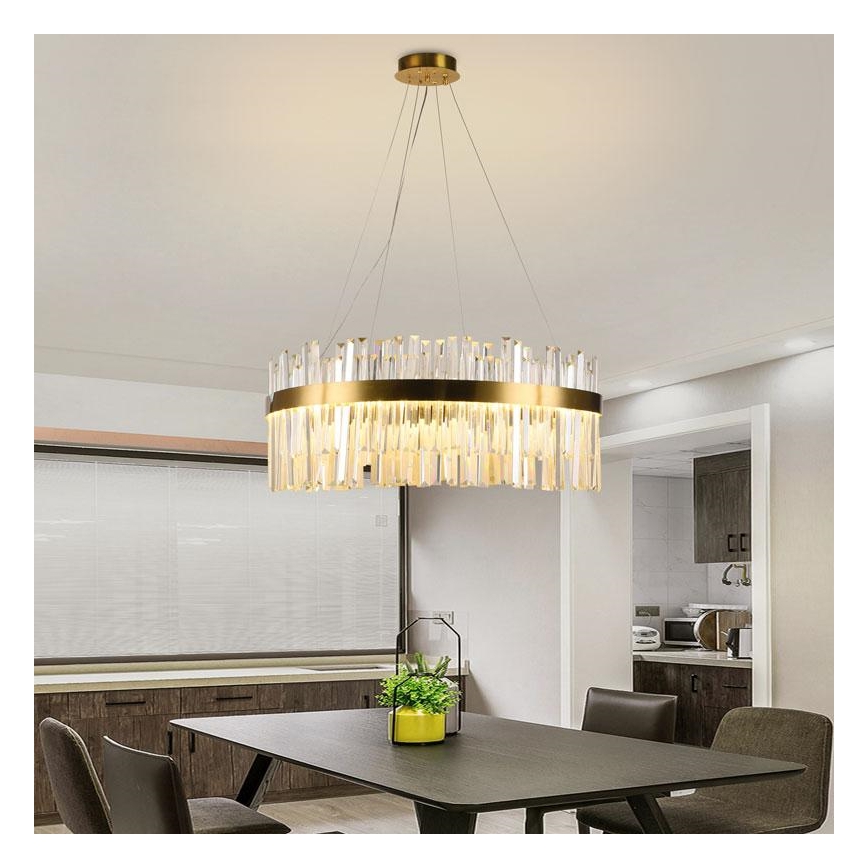 Suspension filaire à intensité variable LED/110W/230V 3000-6500K doré + télécommande