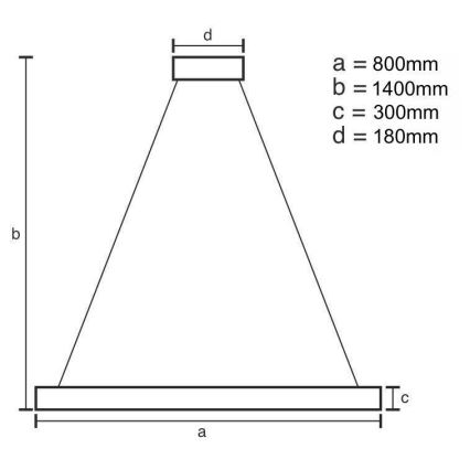 Suspension filaire à intensité variable LED/110W/230V 3000-6500K doré + télécommande