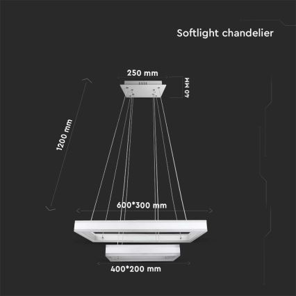 Suspension filaire à intensité variable LED/113W/230V 3000K blanc