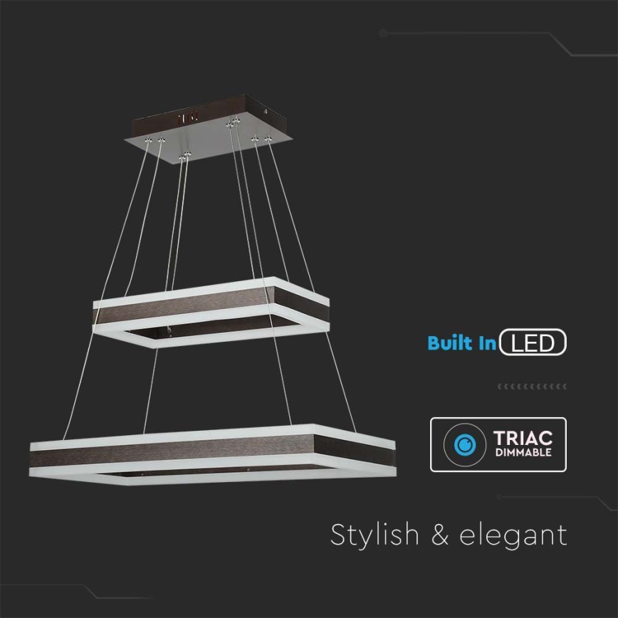 Suspension filaire à intensité variable LED/113W/230V 3000K marron