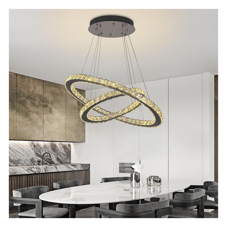 Suspension filaire à intensité variable LED/115W/230V 3000-6500K argent + Télécommande
