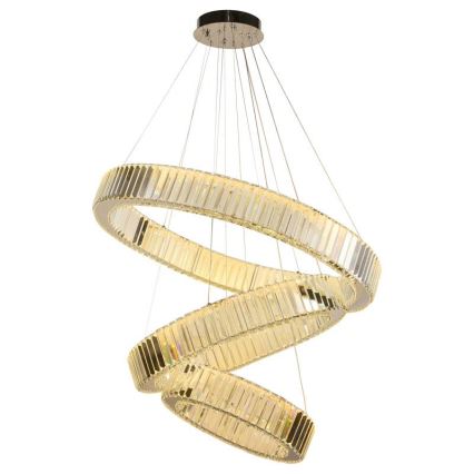 Suspension filaire en cristal à intensité variable LED/115W/230V 3000-6500K chrome brillant + télécommande
