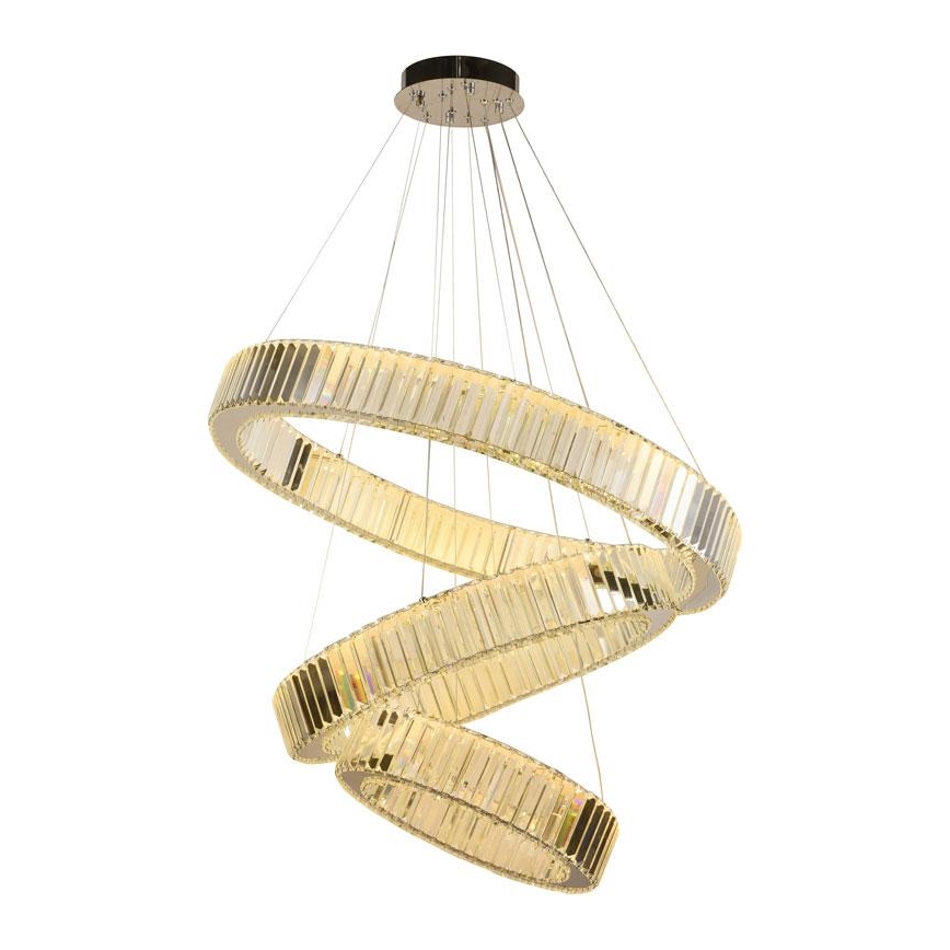 Suspension filaire en cristal à intensité variable LED/115W/230V 3000-6500K chrome brillant + télécommande