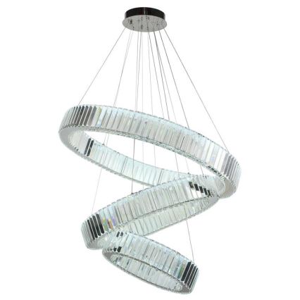 Suspension filaire en cristal à intensité variable LED/115W/230V 3000-6500K chrome brillant + télécommande