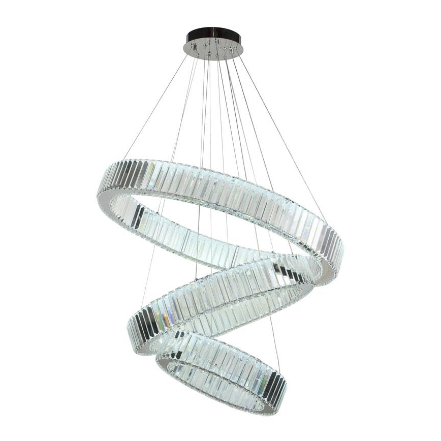 Suspension filaire en cristal à intensité variable LED/115W/230V 3000-6500K chrome brillant + télécommande
