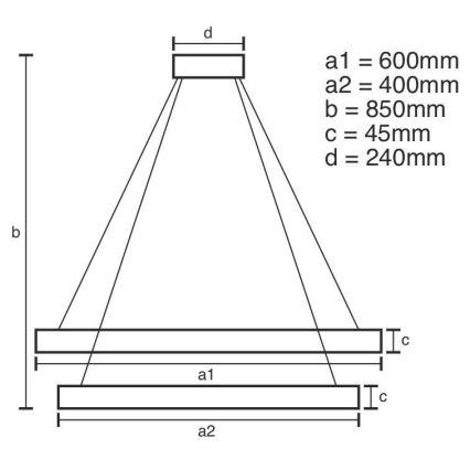 Suspension filaire à intensité variable LED/120W/230V 3000-6500K + télécommande