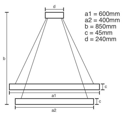 Suspension filaire à intensité variable LED/120W/230V 3000-6500K + télécommande