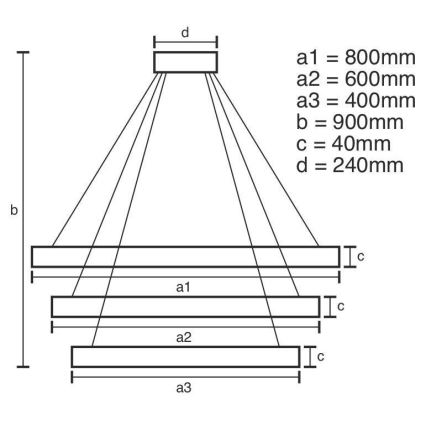 Suspension filaire à intensité variable LED/125W/230V 3000-6500K + télécommande