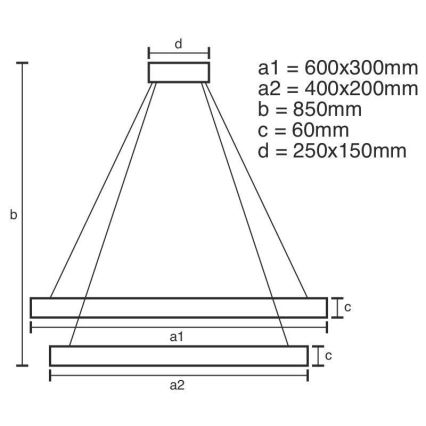 Suspension filaire à intensité variable LED/130W/230V 3000-6500K + télécommande