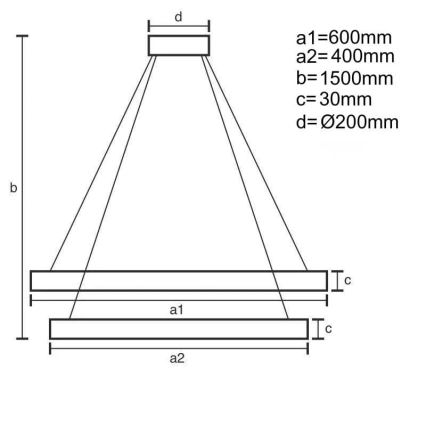 Suspension filaire à intensité variable LED/130W/230V 3000-6500K + télécommande