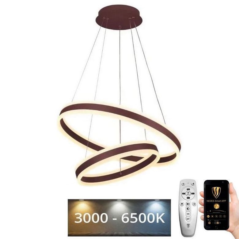 Suspension filaire à intensité variable LED/135W/230V 3000-6500K d. 60 cm + Télécommande