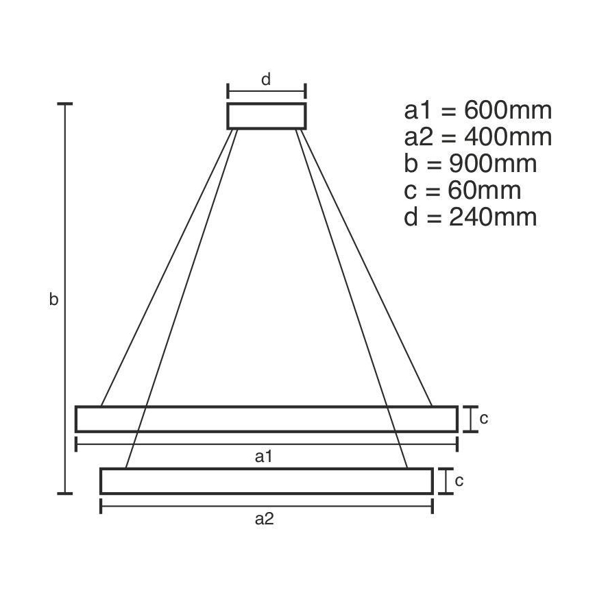 Suspension filaire à intensité variable LED/135W/230V 3000-6500K + télécommande