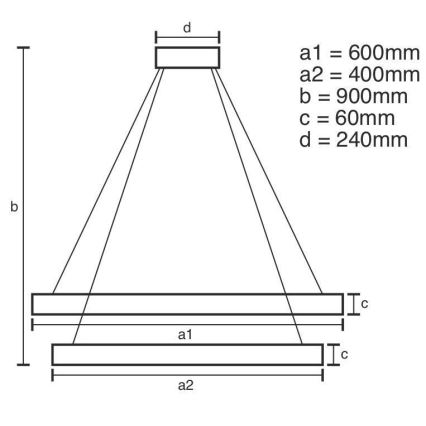 Suspension filaire à intensité variable LED/135W/230V 3000-6500K + télécommande