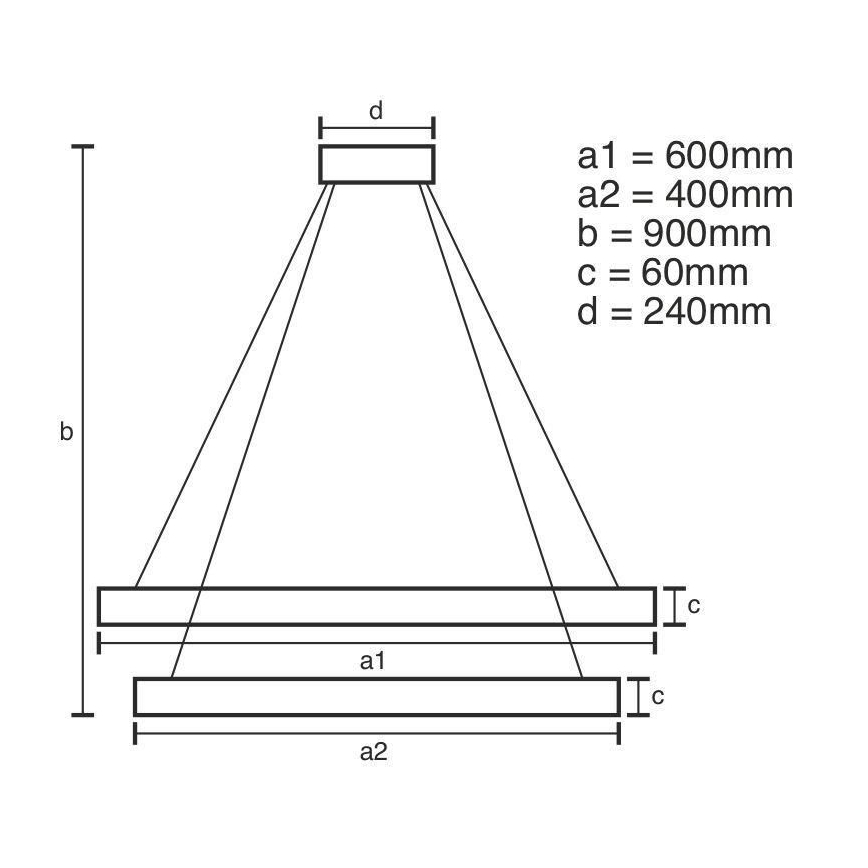 Suspension filaire à intensité variable LED/135W/230V 3000-6500K + télécommande