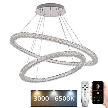 Suspension filaire à intensité variable LED/160W/230V 3000-6500K argent + Télécommande