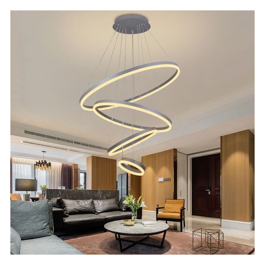 Suspension filaire à intensité variable LED/165W/230V 3000-6500K d. 80 cm + Télécommande