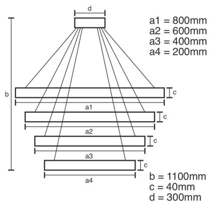 Suspension filaire à intensité variable LED/165W/230V 3000-6500K d. 80 cm + Télécommande