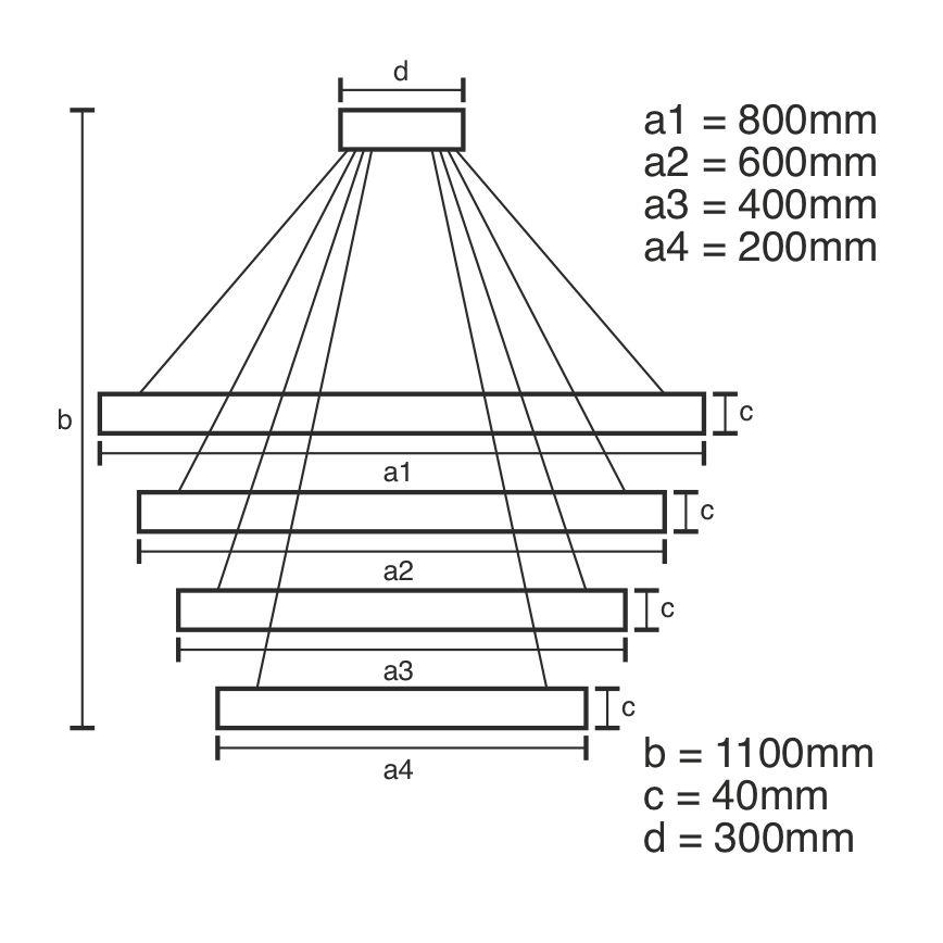 Suspension filaire à intensité variable LED/165W/230V 3000-6500K d. 80 cm + Télécommande