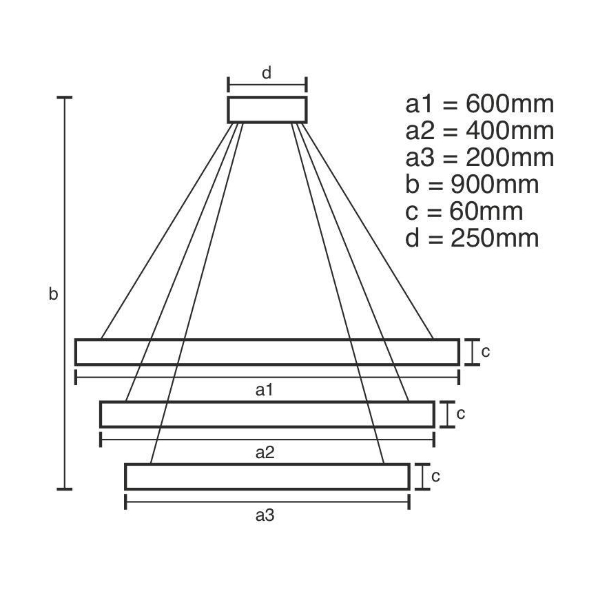 Suspension filaire à intensité variable LED/165W/230V 3000-6500K + télécommande