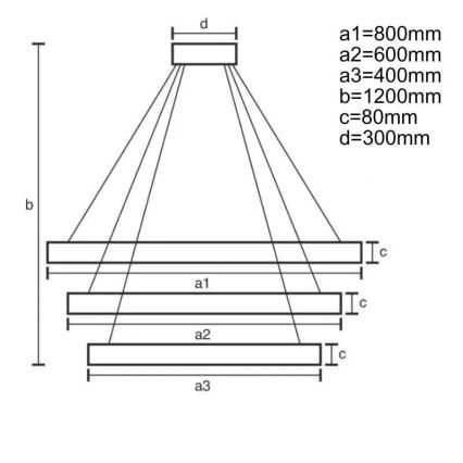 Suspension filaire à intensité variable LED/170W/230V 3000-6500K + télécommande