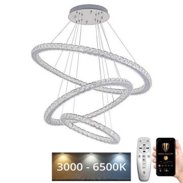 Suspension filaire à intensité variable LED/210W/230V 3000-6500K argent + Télécommande