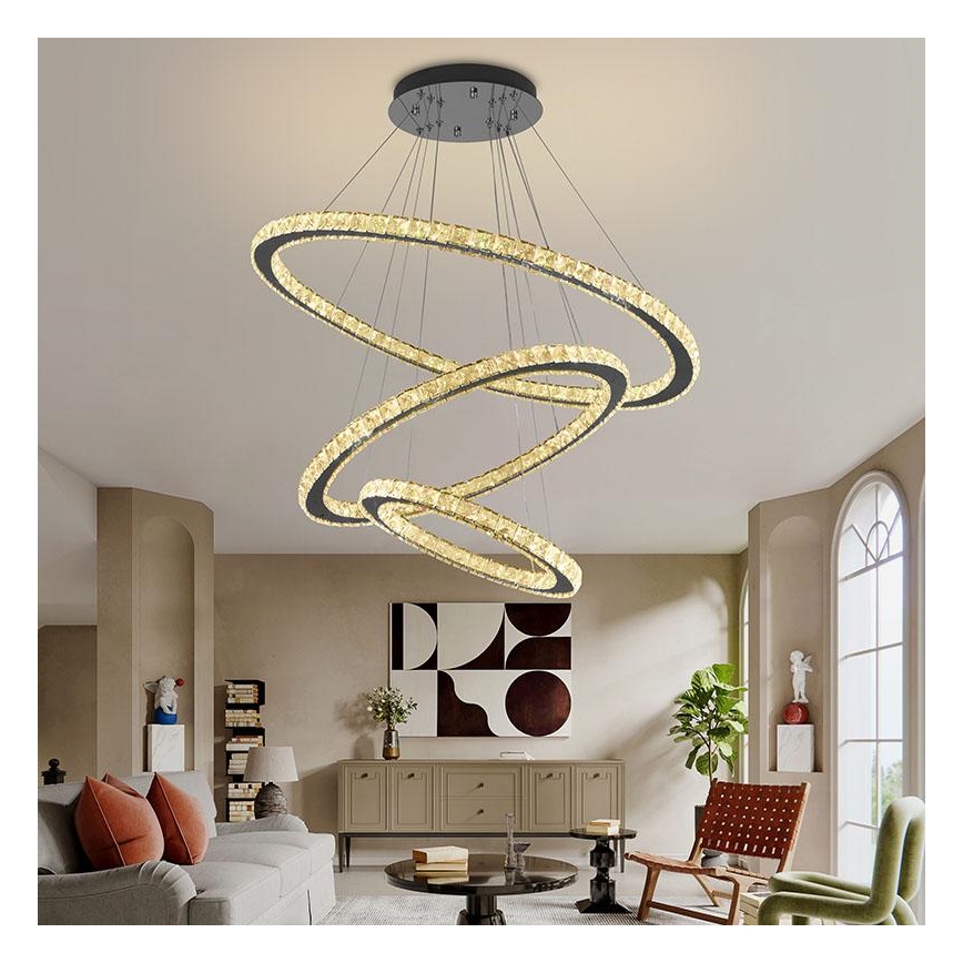 Suspension filaire à intensité variable LED/210W/230V 3000-6500K argent + Télécommande