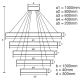 Suspension filaire à intensité variable LED/210W/230V 3000-6500K + télécommande