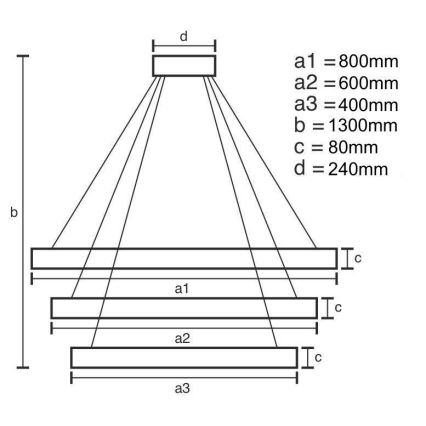 Suspension filaire à intensité variable LED/240W/230V 3000-6500K + télécommande