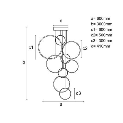 Suspension filaire à intensité variable LED/290W/230V 3000-6500K + Télécommande