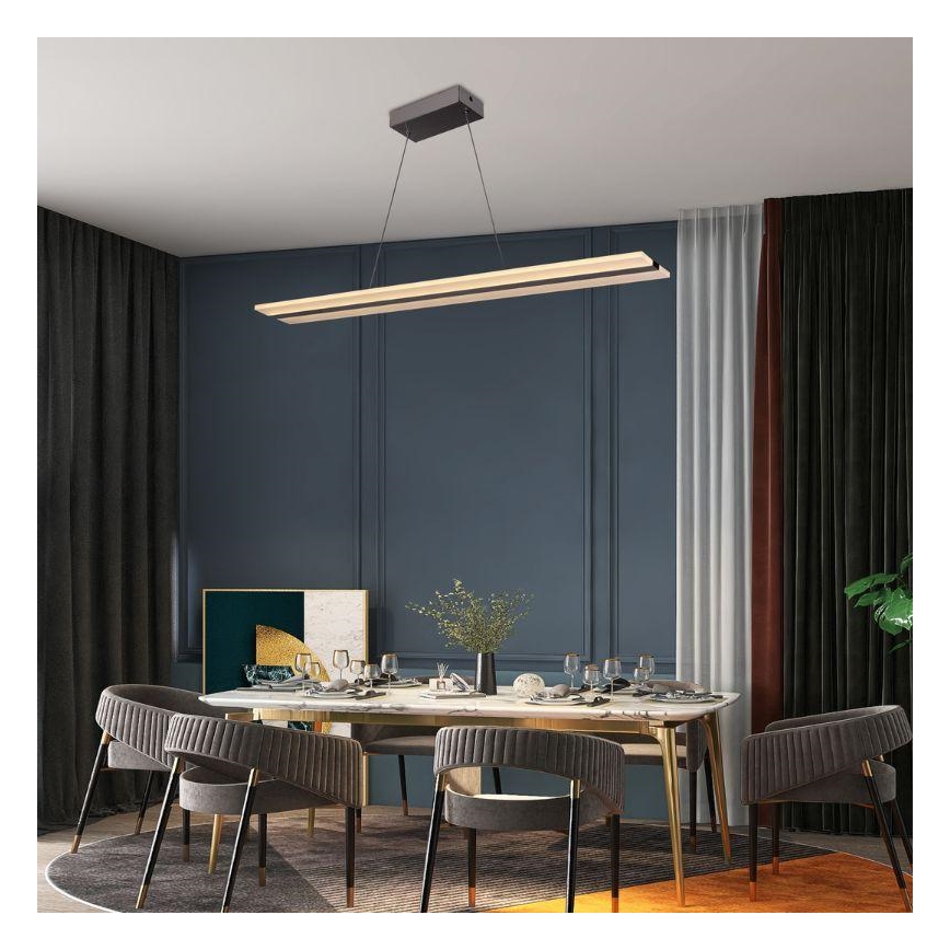 Suspension filaire à intensité variable LED/40W/230V 3000-6500K chrome + télécommande