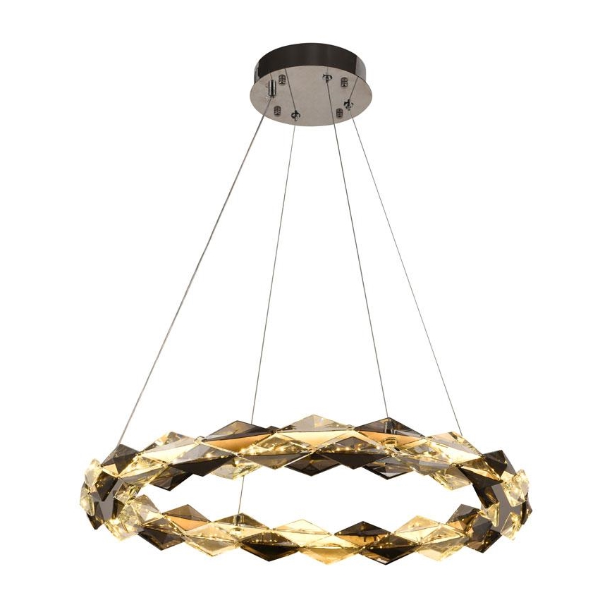 Suspension filaire en cristal à intensité variable LED/40W/230V 3000-6500K chrome brillant + télécommande