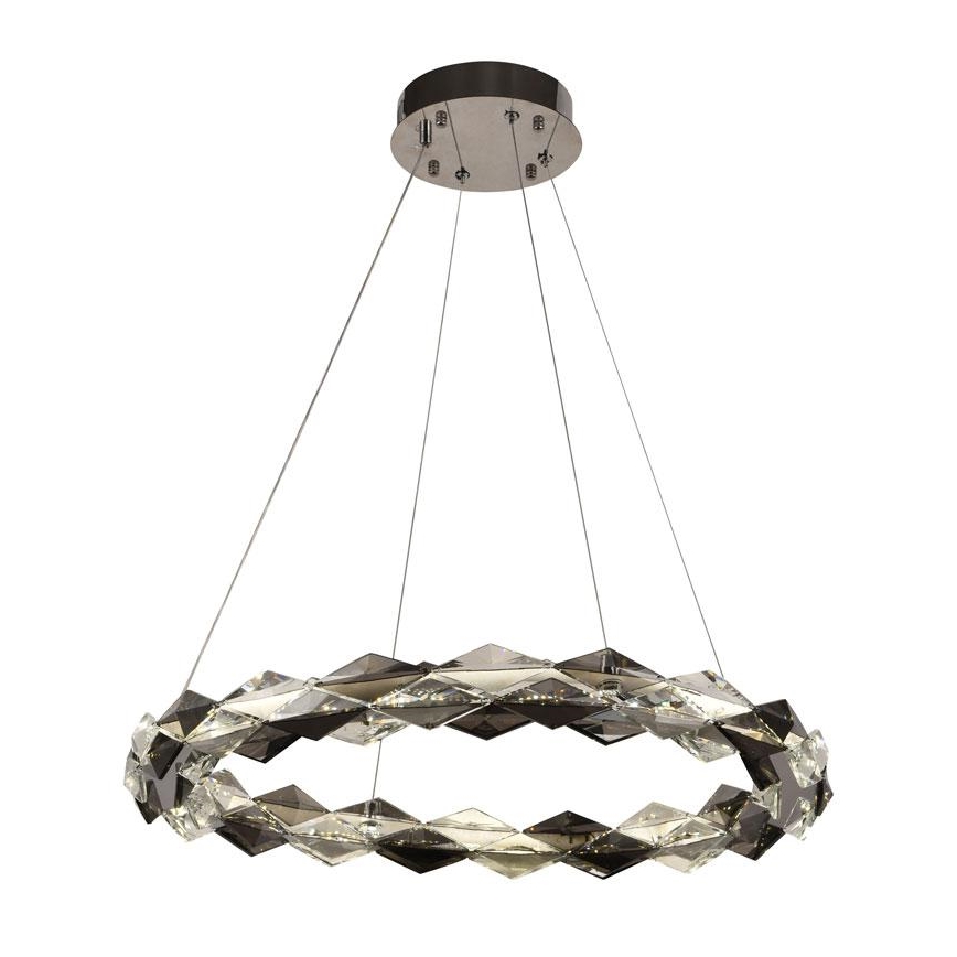 Suspension filaire en cristal à intensité variable LED/40W/230V 3000-6500K chrome brillant + télécommande