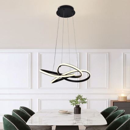 Suspension filaire à intensité variable LED/40W/230V 3000-6500K d. 48 cm noir + Télécommande