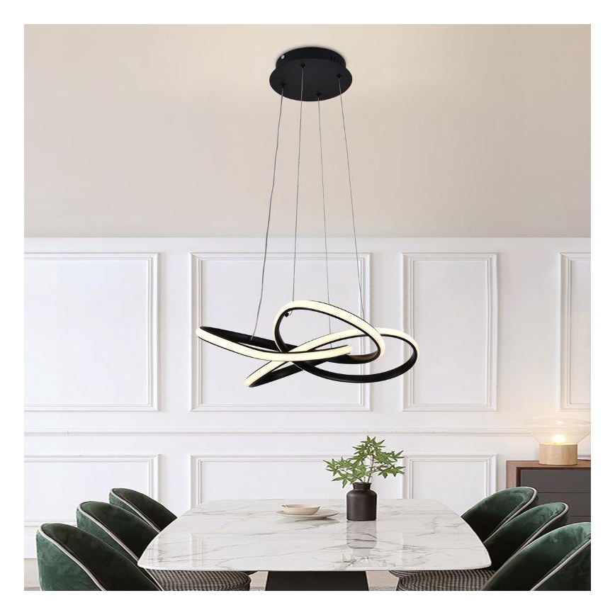 Suspension filaire à intensité variable LED/40W/230V 3000-6500K d. 48 cm noir + Télécommande