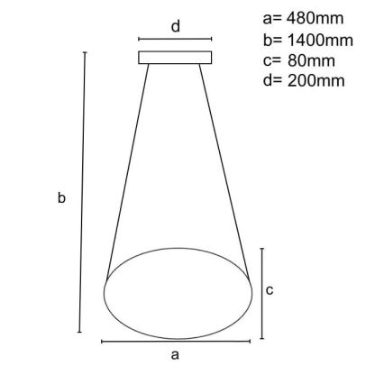 Suspension filaire à intensité variable LED/40W/230V 3000-6500K d. 48 cm noir + Télécommande