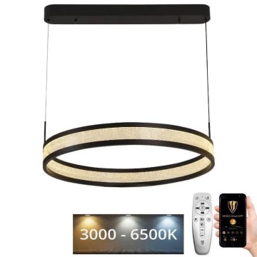 Suspension filaire à intensité variable LED/45W/230V 3000-6500K d. 60 cm noir + Télécommande