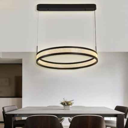 Suspension filaire à intensité variable LED/45W/230V 3000-6500K d. 60 cm noir + Télécommande