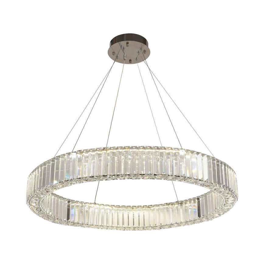 Suspension filaire en cristal à intensité variable LED/50W/230V 3000-6500K chrome brillant + télécommande